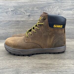 DeWalt Halogen Mens 9.5 M Brown Leather Work Boots ASTM Safety Safety Toe